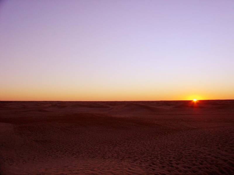 Foto: Atardecer en el desierto.