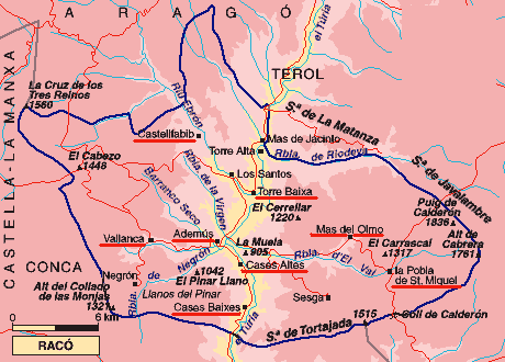 Mapa del Rincón de Ademuz